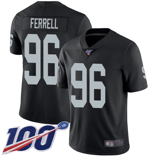 Men Oakland Raiders Limited Black Clelin Ferrell Home Jersey NFL Football #96 100th Season Vapor Jersey